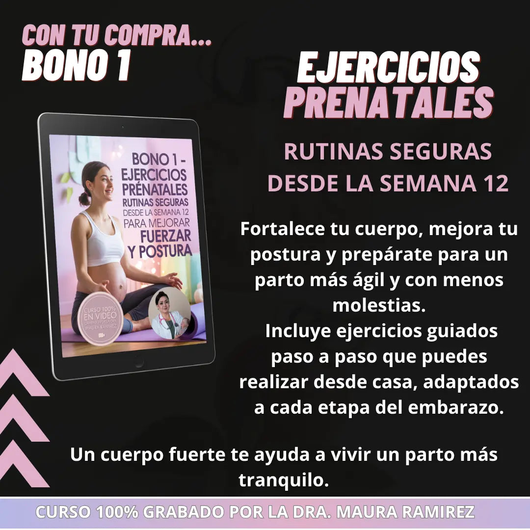 Taller Prenatal Intensivo + 3 CLASES EN VIDEO | Tu guía para un parto seguro y sin miedo