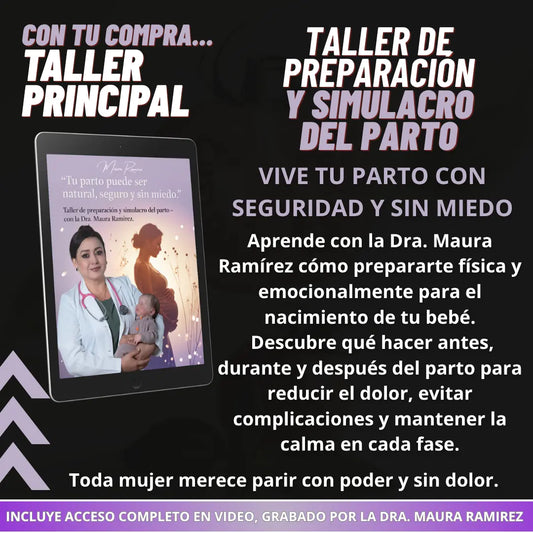 Taller Prenatal Intensivo + 3 CLASES EN VIDEO | Tu guía para un parto seguro y sin miedo