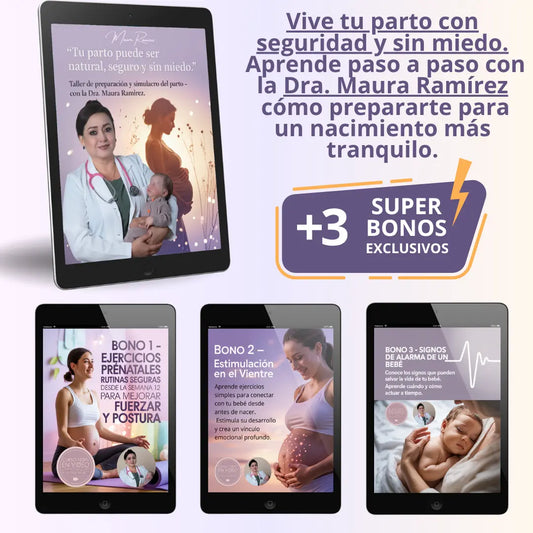 Taller Prenatal Intensivo + 3 CLASES EN VIDEO | Tu guía para un parto seguro y sin miedo